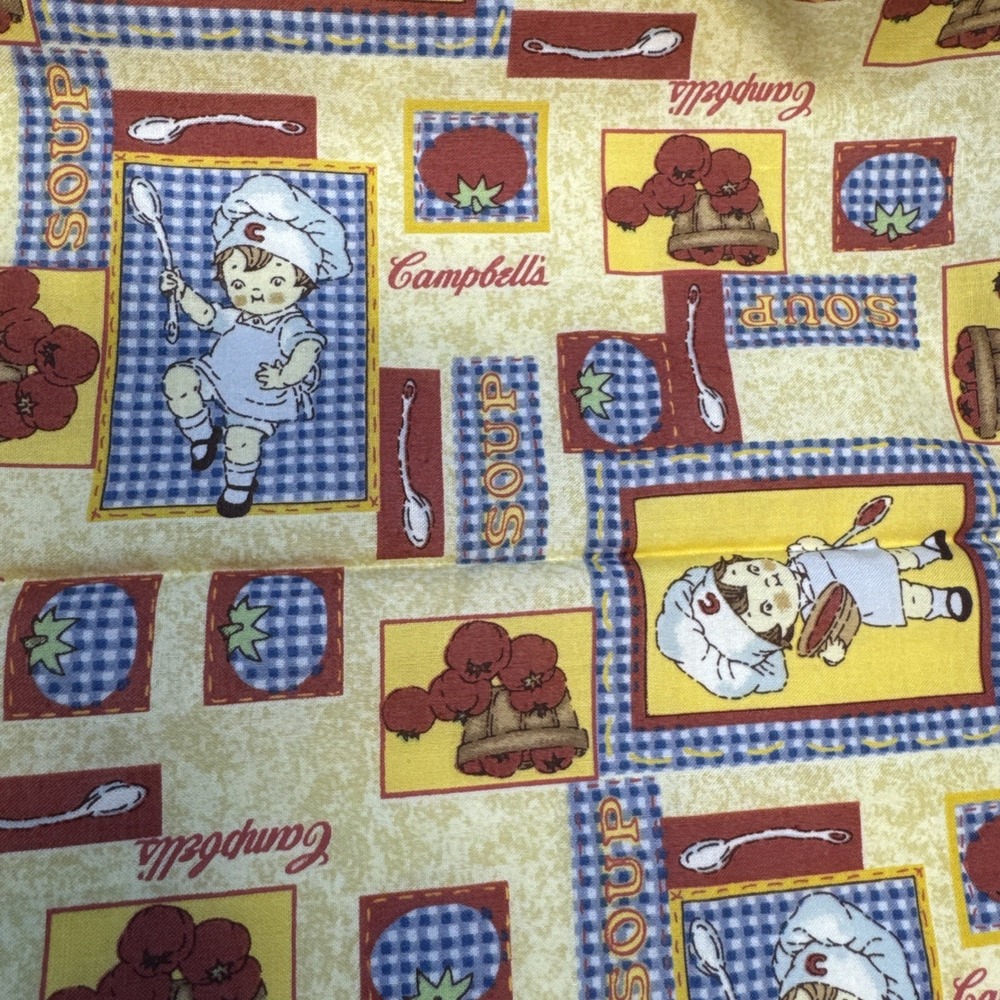 Vintage Campbell Soup Fabric 42x50